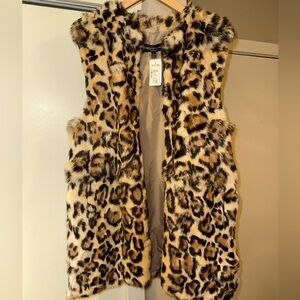 Adrienne Landau NWT Real Rabbit & 100% Polyester Lined Long Fur Vest!